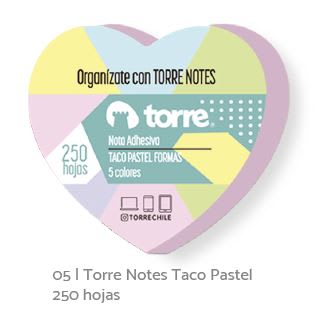 TACO NOTES TORRE ADHESIVO COLORES PASTELES 250HJS.  1