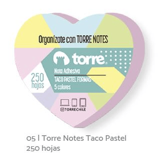 TACO NOTES TORRE ADHESIVO COLORES PASTELES 250HJS. 
