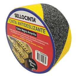 CINTA SELLOCINTA ANTIDESLIZANTE 5OMM X 18 MTS. NEGRO/AMARILLO