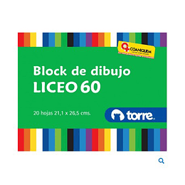 BLOCK DE DIBUJO TORRE LICEO 60 20 Hj 21.1X26.5CM 105Gr