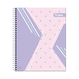 CUADERNO TORRE CLASICO 7mm 100 Hjs TRENDY COLOR 25x20.2Cms