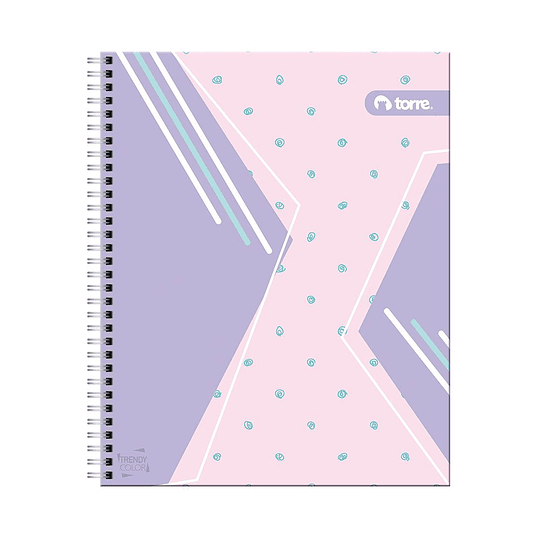CUADERNO TORRE CLASICO 7mm 100 Hjs TRENDY COLOR 25x20.2Cms