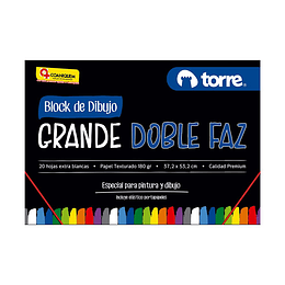 BLOCK DE DIBUJO TORRE 99 1/4 DOBLE FAZ 20 Hjs. 37.2X53.2CM 120Gr