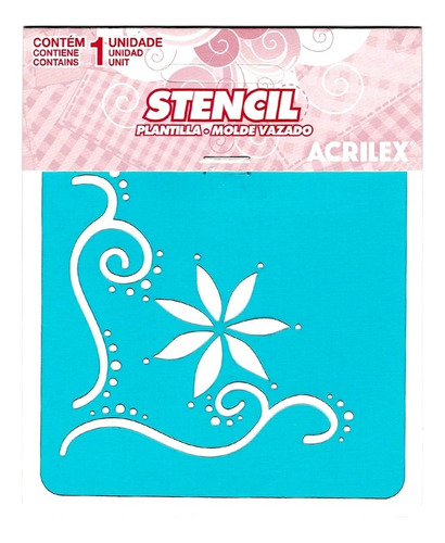 STENCIL ACRILEX 10X10 CMS. TULIPAS/FLORAL 1