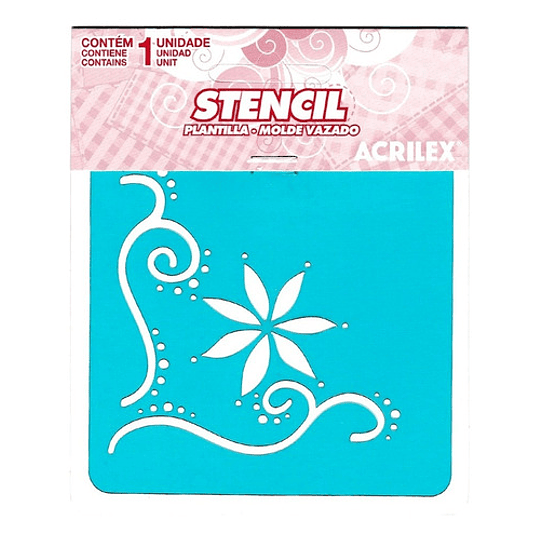 STENCIL ACRILEX 10X10 CMS. TULIPAS/FLORAL