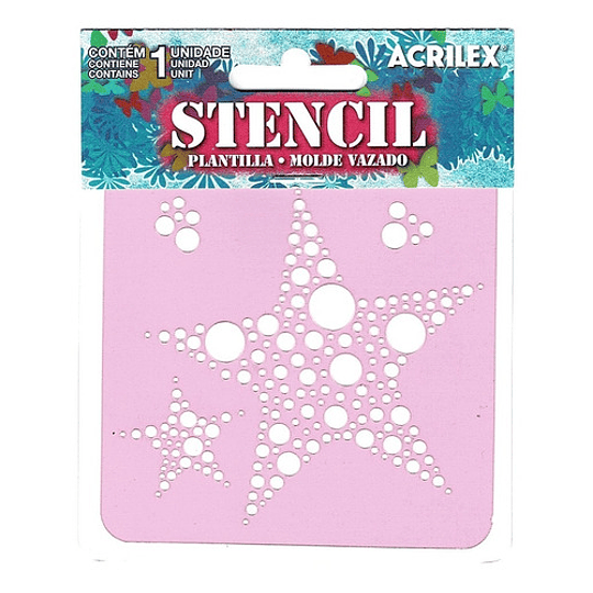 STENCIL ACRILEX 10X10 CMS. ESTRELLAS