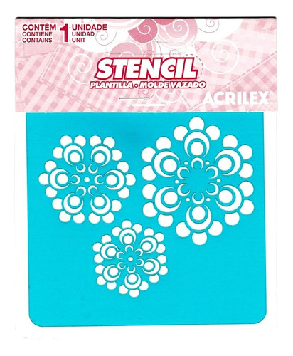 STENCIL ACRILEX 10X10 CMS. FLORES 1