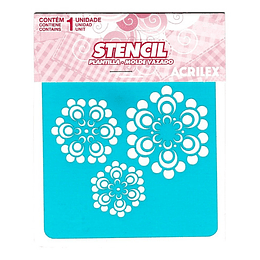 STENCIL ACRILEX 10X10 CMS. FLORES