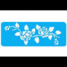 STENCIL ACRILEX 33X14 CMS. FLORAL ROSA 1
