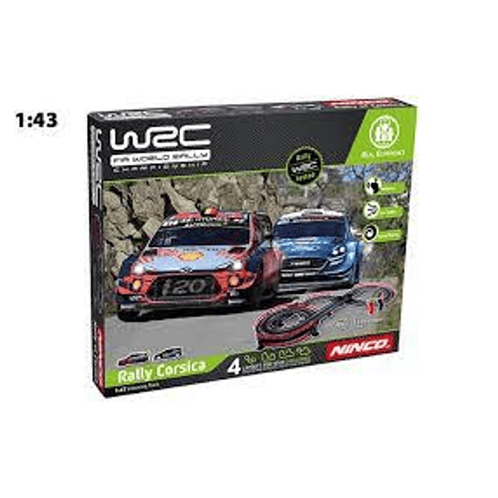 AUTOPISTA DE CARRERA SLOT 0,9 X 1,2 MTS 5MTS 1/43 RALLY CORSICA 