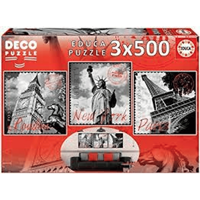 PUZZLE 500 PIEZAS X 3 UNIDADES GRANDES CIUDADES +11