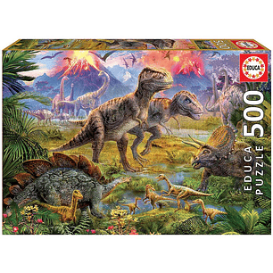 PUZZLE 500 PIEZAS ENCUENTRO DE DINOSAURIOS +11