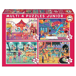 PUZZLE INFANTIL PROGRESIVO 4 PUZZLES PARQUE DE ATRACCIONES +4