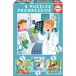 PUZZLE INFANTIL PROGRESIVO PROFESIONES 4 PUZZLES  +3