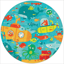 PUZZLE INFANTIL REDONDO BAJO EL MAR 28 PCS +3