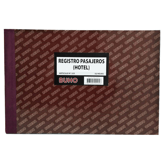 LIBRO REGISTRO DE PASAJEROS HOTEL BUHO (ART-225)