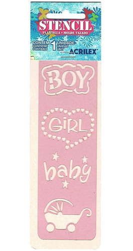 STENCIL ACRILEX 16X5 CMS. BEBE 1