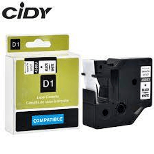 CINTA DYMO D1 TIPO CASSETTE 3/4° BLACK/WHITE 19mm ( 45803 )