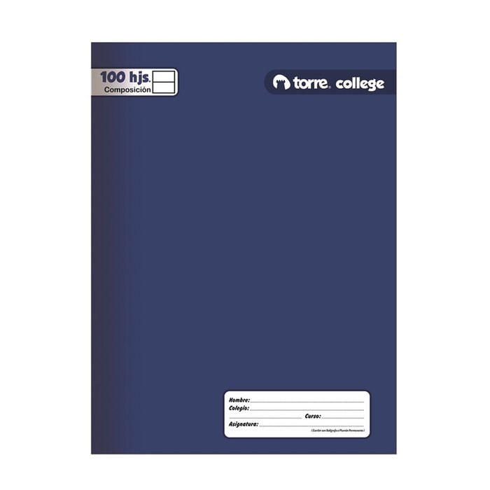 CUADERNO TORRE COLLEGE LISO COMPOSICION 100 Hjs  1