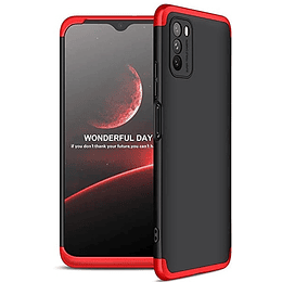 CARCASA GKK 360° XIAOMI REDMI 9 POWER ROJA CON NEGRO