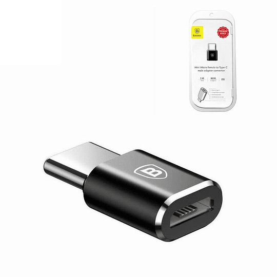 ADAPTADOR OTG USB C MACHO A MICRO USB BASEUS NEGRO