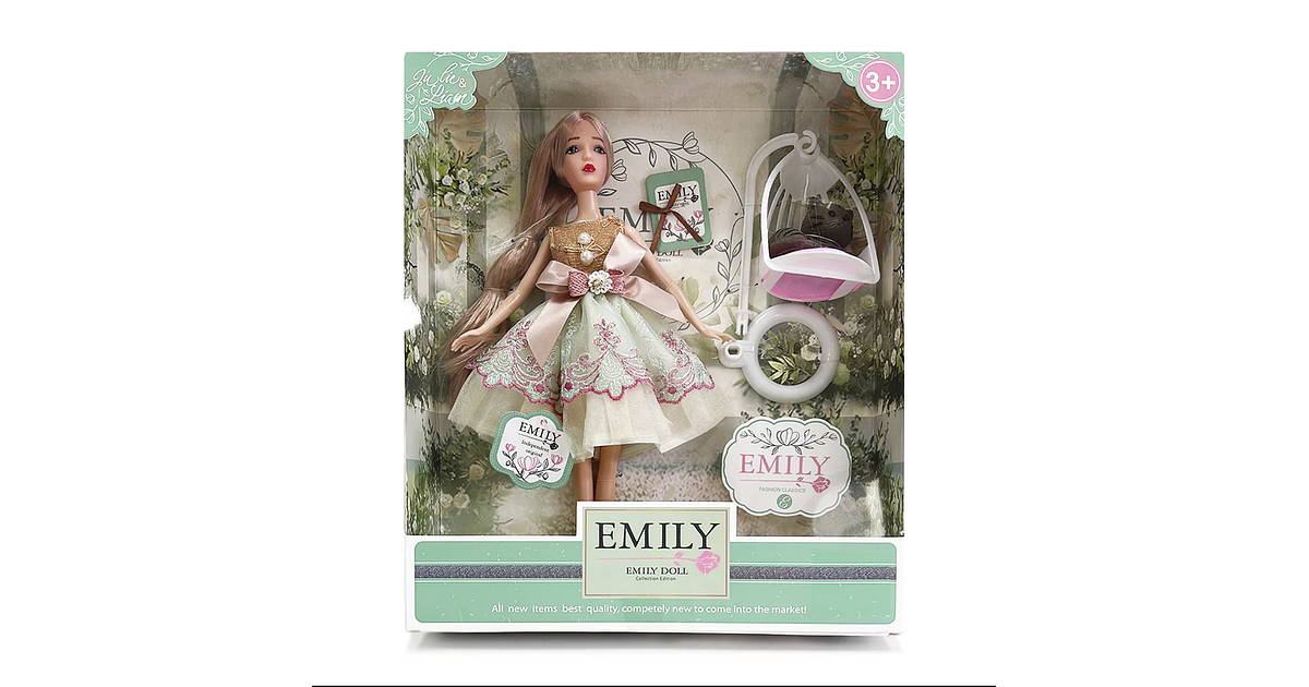 MUÑECA EMILY CON ACCESORIOS 29CMS. +3 (AT-570)