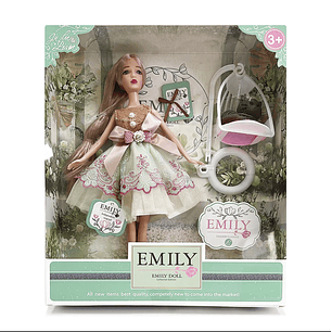 MUÑECA EMILY CON ACCESORIOS 29CMS. +3 (AT-570)