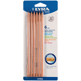 LAPIZ GRAFITO LYRA NATURAL HB Nº2 X 6 UNIDADES