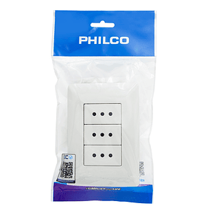 ENCHUFE PARA MURO TRIPLE PHILCO 250V 10A 19PLC78557