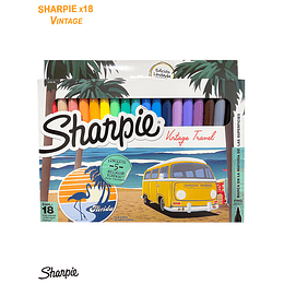 SET DE MARCADORES SHARPIE VINTAGE X 18UND + 5 STICKER P/COLOREAR 