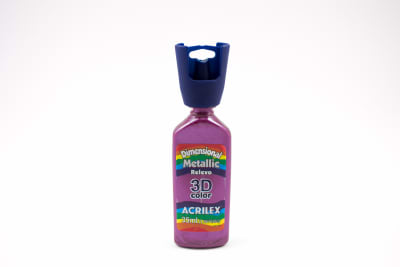 PINTURA DIMENSIONAL METALICA ACRILEX ROSA CINTILANTE 844 35ML. 1