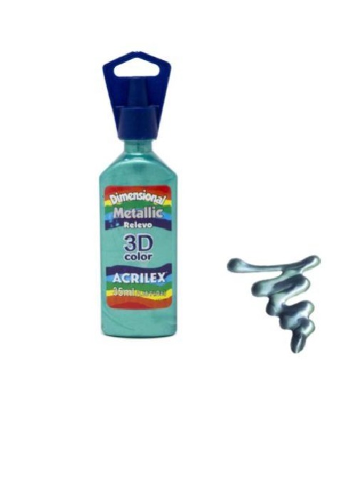 PINTURA DIMENSIONAL METALICA ACRILEX VERDE 557 35ML. 1