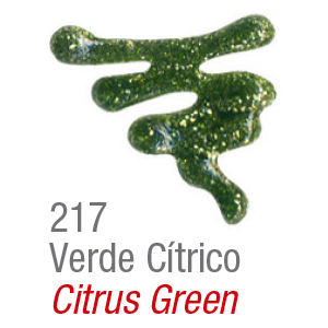 PINTURA DIMENSIONAL GLITTER ACRILEX VERDE CITRICO 217 35ML. 1
