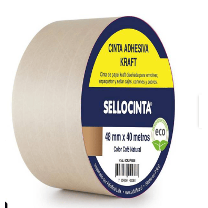 CINTA ADHESIVA SELLOCINTA PAPEL KRAFT 48 X 40MTS.