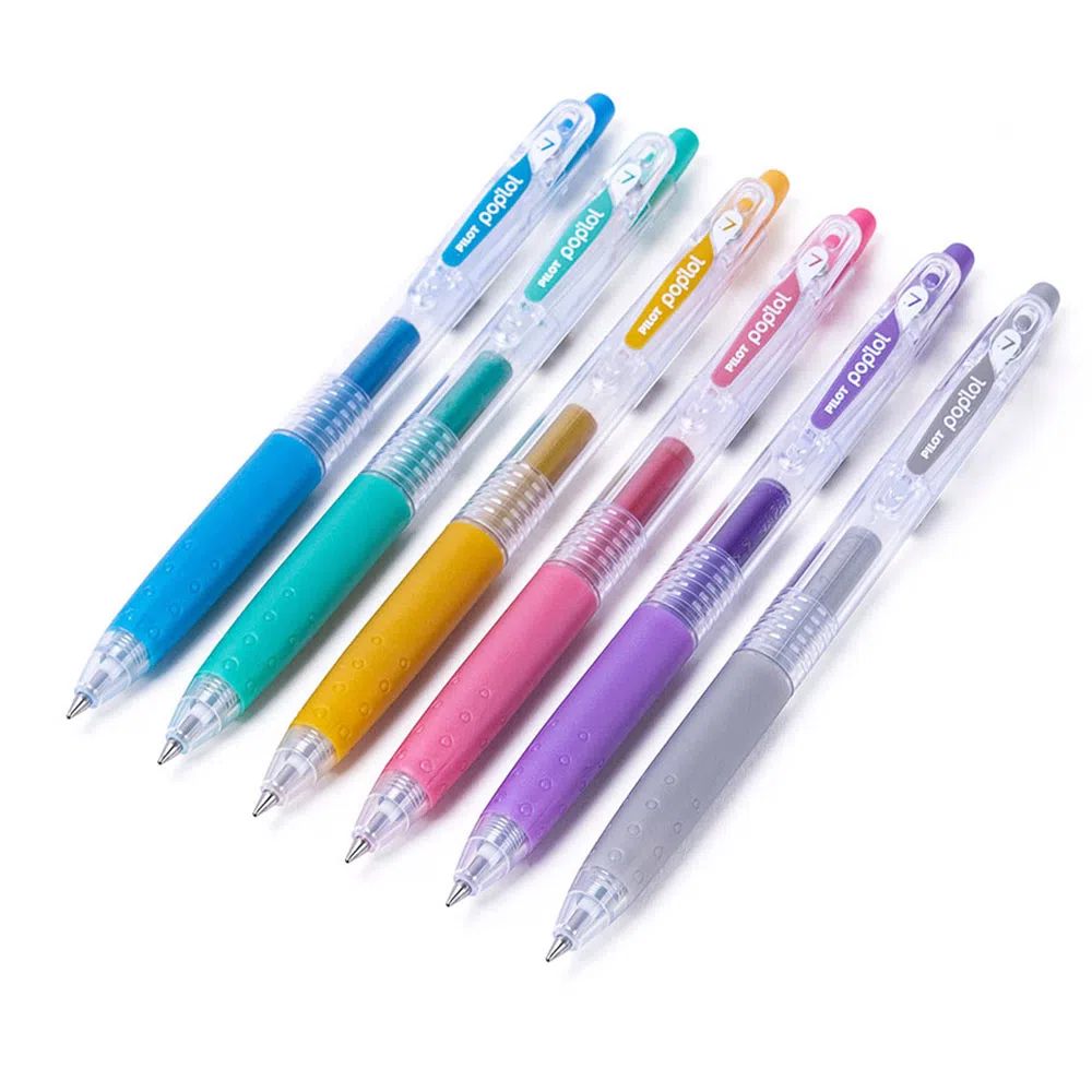 SET 6 LAPICES PILOT POPLOL METALICOS GEL 0,7MM 1