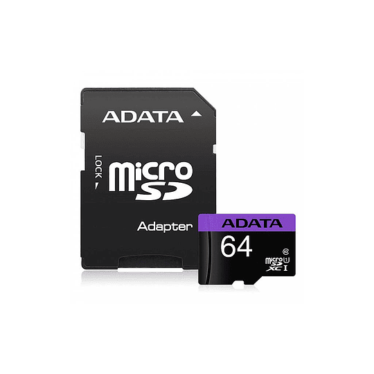 TARJETA DE MEMORIA ADATA MICRO SD 64GB  UHS-I CLASS 10 C/ADAPTADOR