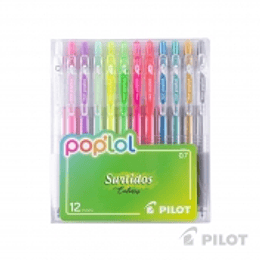 SET 12 LAPICES CANDY PILOT POPLOL SURTIDOS GEL 0,7MM