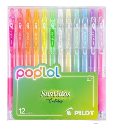 SET 12 LAPICES TUTTI FRUTTI PILOT POPLOL SURTIDOS GEL 0,7MM 1
