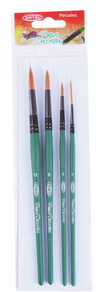 SET 4 PINCELES ARTEL 1LINER + 3REDONDO Nº 2-8-12 1