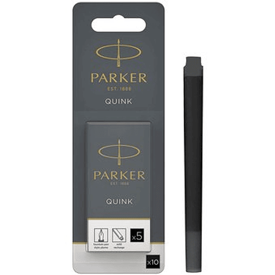 REPUESTO PARKER CARTUCHO TINTA NEGRA PLUMA ( SO 712400 ) (DESC.)