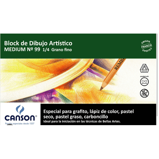 BLOCK DE DIBUJO CANSON MEDIUM 99 1/4 140gr