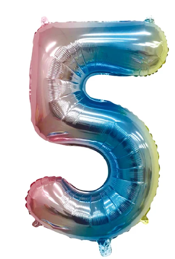 GLOBO GLAM NUMERO 5 TORNASOL METALIZADO 81CMS. 1UNID. 1