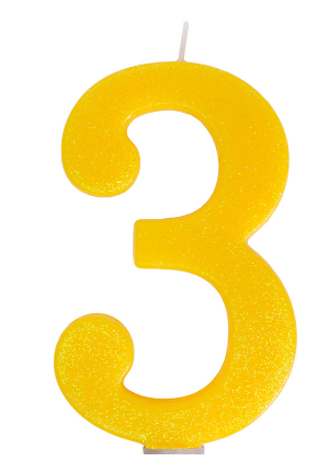 VELA GIGANTE GLITTER GLAM N°3 1UNID. 1