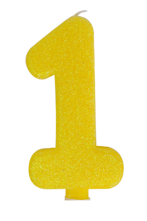 VELA GIGANTE GLITTER GLAM N°1 1UNID. 1