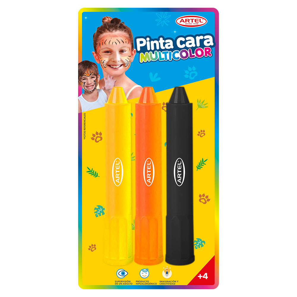LAPIZ PINTA CARA ARTEL NARANJO/NEGRO/AMARILLO 1