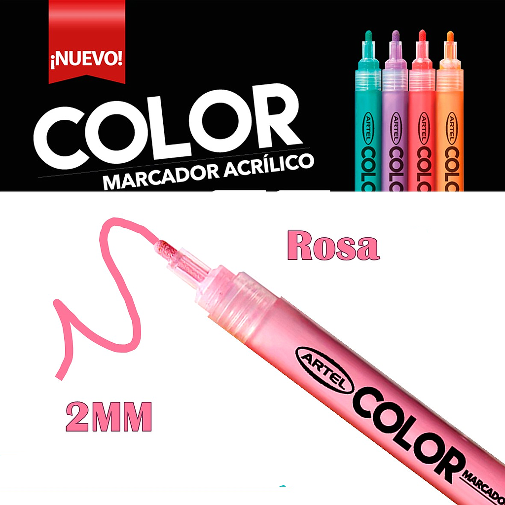 MARCADOR ACRILICO ARTEL FLUOR ROSA 2MM 1
