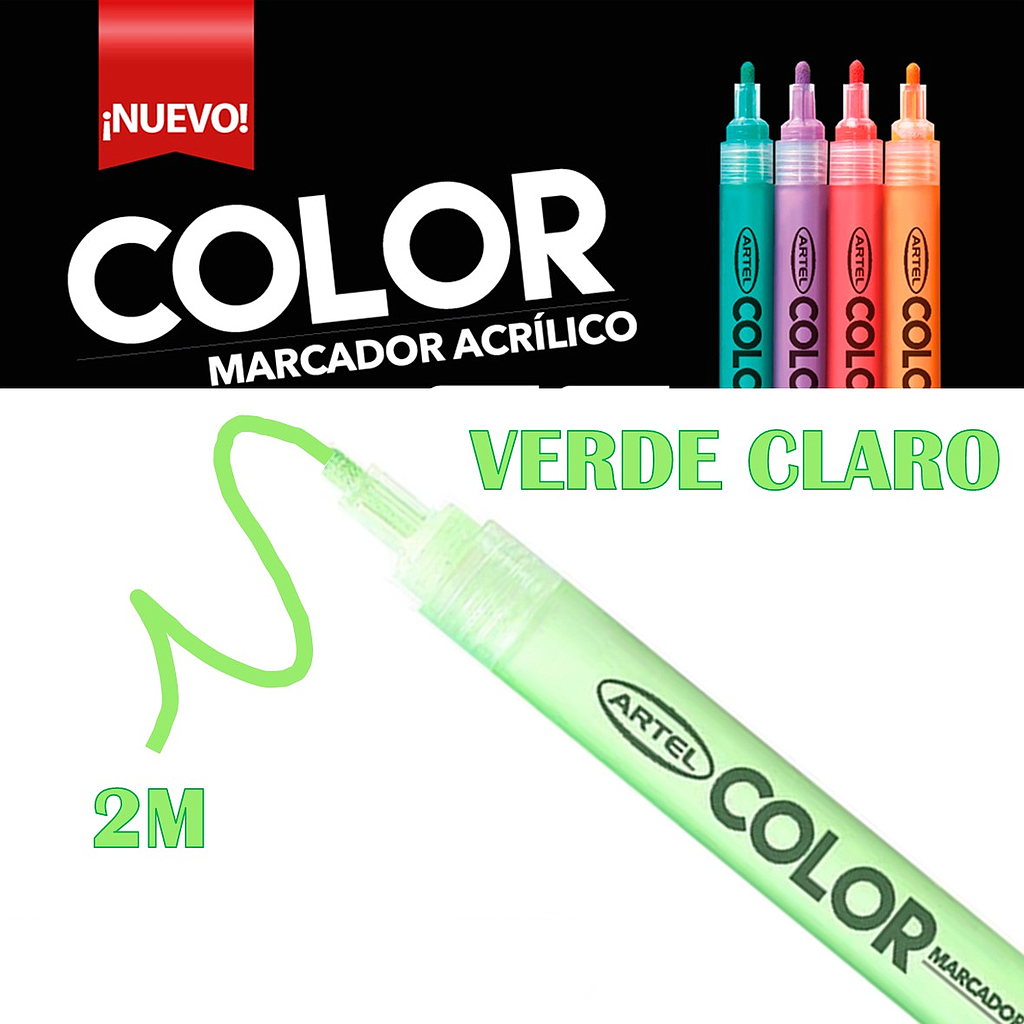 MARCADOR ACRILICO ARTEL FLUOR VERDE 2MM 1