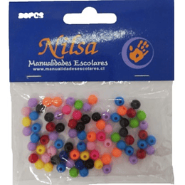 CUENTAS PLASTICAS 6MM 80PZ. NILSA