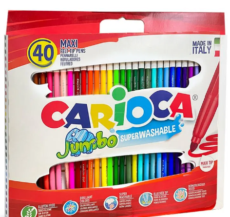 MARCADORES CARIOCA MAXI JUMBO  40 COLORES 1