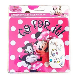 KIT PAD MOUSE + MOUSE INALAMBRICO MINNIE 1